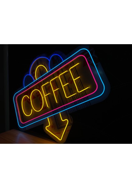 Neon LED Tabela Dekoratif Aydınlatma -Coffee, 50X40CM- fiyatları