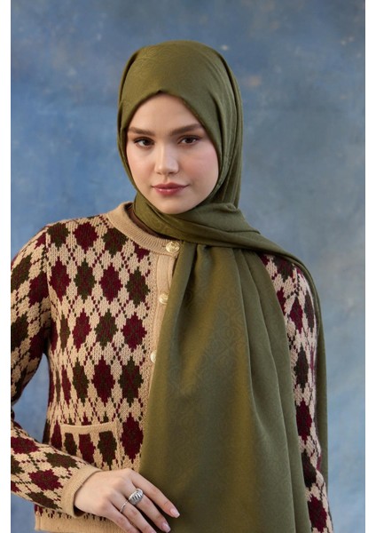 Logo Desen Pamuk Jakar Şal Yeşil 8008-08