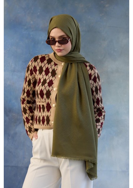 Logo Desen Pamuk Jakar Şal Yeşil 8008-08 fiyatları