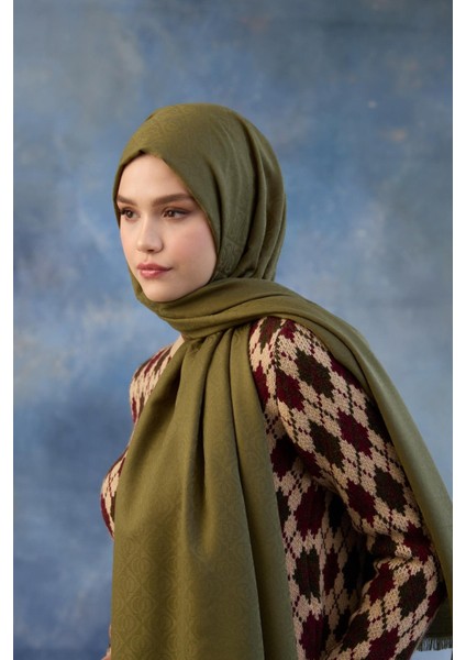 Logo Desen Pamuk Jakar Şal Yeşil 8008-08 modelleri