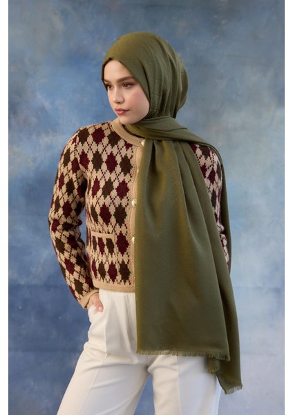 Logo Desen Pamuk Jakar Şal Yeşil 8008-08 fırsatları