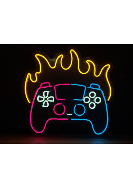 Neon LED Duvar Dekoratif Aydınlatma -Gamer,oyun Kol, 50x50CM-