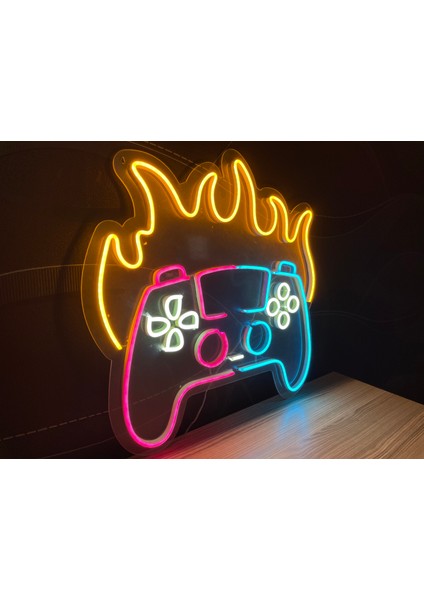 Neon LED Duvar Dekoratif Aydınlatma -Gamer,oyun Kol, 50x50CM- modelleri