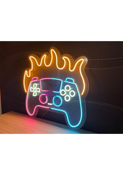 Neon LED Duvar Dekoratif Aydınlatma -Gamer,oyun Kol, 50x50CM- fırsatları