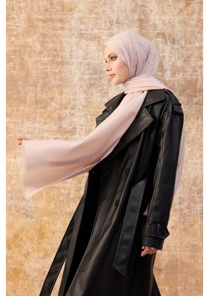 Fendi Desen Pamuk Jakar Şal Toz Pembe 8009-21