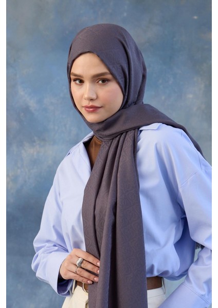 Logo Desen Pamuk Jakar Şal Füme 8008-05