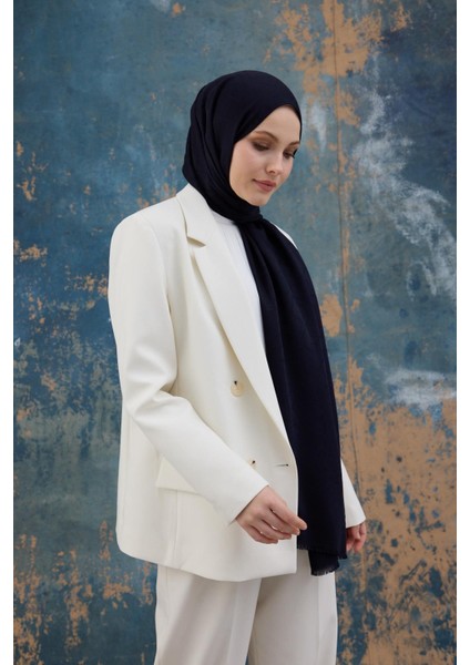 Kaz Ayağı Desen Pamuk Jakar Şal Siyah 8011-10 modelleri