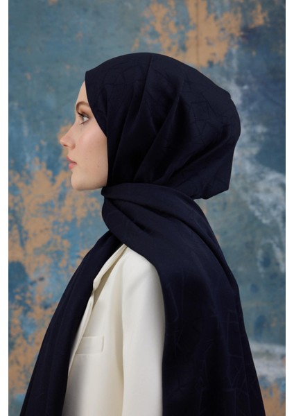 Kaz Ayağı Desen Pamuk Jakar Şal Siyah 8011-10 fırsatları