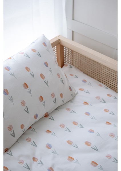 Renkli Laleli Tek Kişilik Nevresim Takımı (160X220) - Spring Tulip