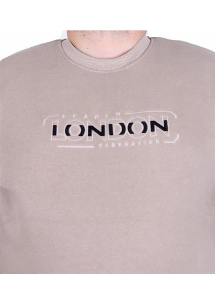 Erkek Büyük Beden Sıfır Yaka 3ip Sweat London 24208 Camel modelleri
