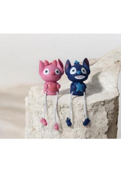 Lilo & Stitch Ayakları Sallanan 2’li Biblo Seti Dekoratif Ürün Ev Ofis Yeni Yıl Doğum Günü si
