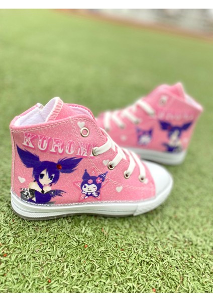 Kuromi Baskılı Kız Çocuk Sneaker, Ortopedik, Düz Tabanlı.