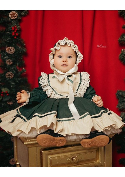 Yeşil Latte Vintage Kız Bebek Elbisesi, Özel Dikim Kız Çocuk Elbisesi, Doğum Günü Elbisesi, Fotoğraf Çekim Elbisesi, Kız Bebek Hediyesi, 0-12 Yaşa Uygun indirimleri