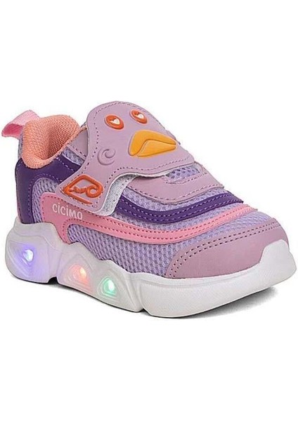 Kız Çocuk Lila, Pembe, Mor Renkli Sneaker, Ortopedik Çocuk Spor Ayakkabı