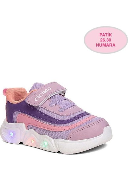 Kız Çocuk Lila, Pembe, Mor Renkli Sneaker, Ortopedik Çocuk Spor Ayakkabı