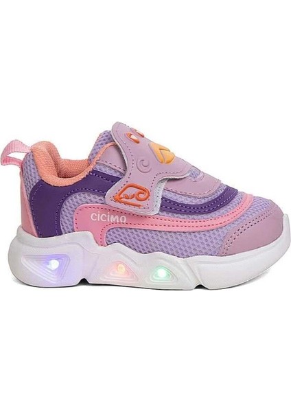 Kız Çocuk Lila, Pembe, Mor Renkli Sneaker, Ortopedik Çocuk Spor Ayakkabı