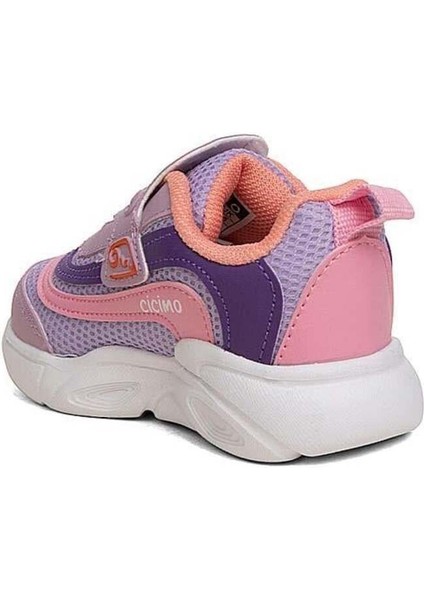 Kız Çocuk Lila, Pembe, Mor Renkli Sneaker, Ortopedik Çocuk Spor Ayakkabı