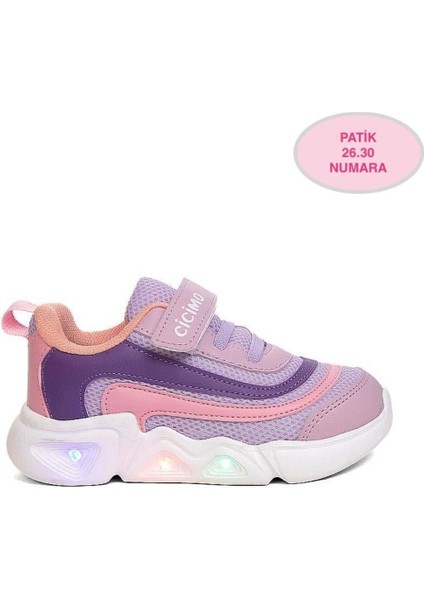 Kız Çocuk Lila, Pembe, Mor Renkli Sneaker, Ortopedik Çocuk Spor Ayakkabı