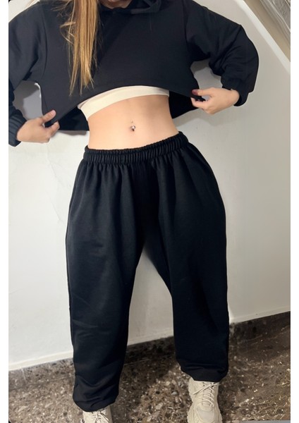 Şardonlu Eşofman Altı Kışlık Içi Pamuklu Erkek / Kadın Unisex Ultra Bol Beli Lastikli Çift Cepli modelleri