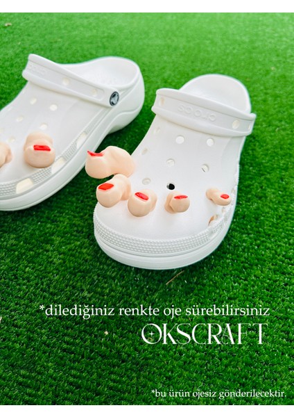 Crocs Terlikler Için Oje Sürülebilir Eğlenceli Parmak Seti - Crocs Charm - Rozet