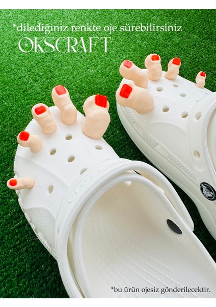 Crocs Terlikler Için Oje Sürülebilir Eğlenceli Parmak Seti - Crocs Charm - Rozet