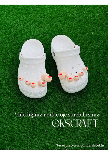 Crocs Terlikler Için Oje Sürülebilir Eğlenceli Parmak Seti - Crocs Charm - Rozet