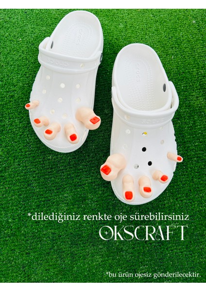 Crocs Terlikler Için Oje Sürülebilir Eğlenceli Parmak Seti - Crocs Charm - Rozet