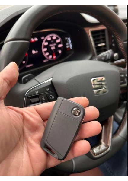 Volkswagen Seat Skoda Siyah Parlak Karbon Anahtar Kabı modelleri