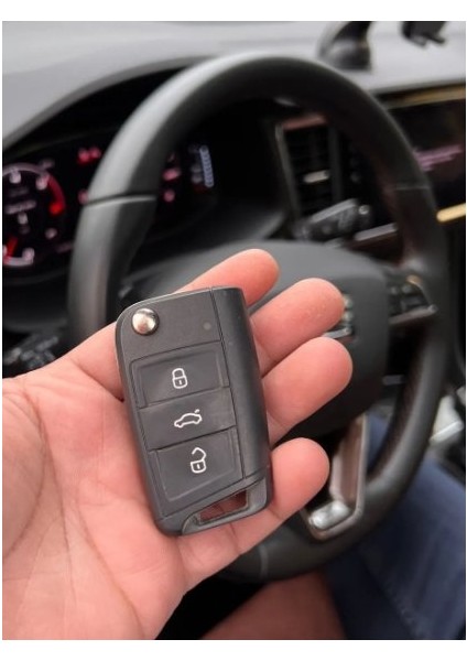 Volkswagen Seat Skoda Siyah Parlak Karbon Anahtar Kabı fırsatları
