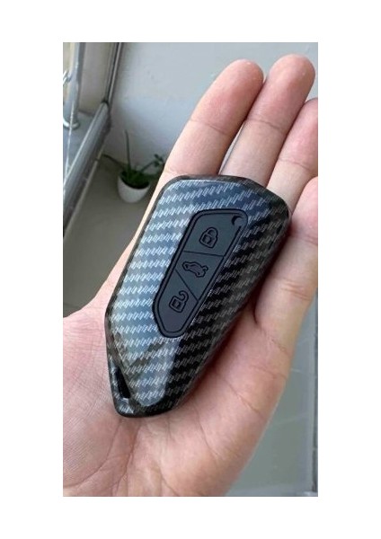 Volkswagen Seat Skoda Siyah Parlak Karbon Anahtar Kabı