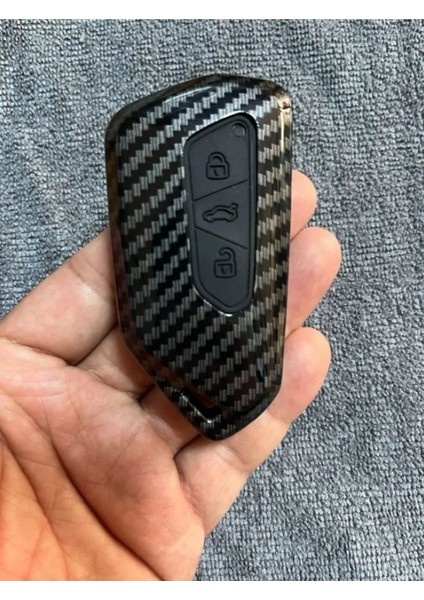 Volkswagen Seat Skoda Siyah Parlak Karbon Anahtar Kabı modelleri
