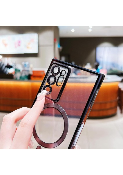 Samsung Galaxy Note 20 Ultra Kılıf Kamera Lens Korumalı Renkli Magsafe Şeffaf Silikon Lacivert