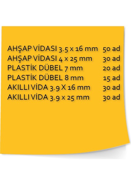6 Çeşit 175 Parça Vida Dübel Seti fiyatları