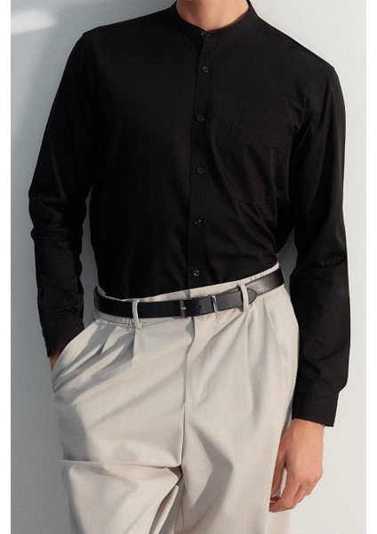 Moda Hakim Yaka Düz Uzun Kol Limited Edition Regular Fit Hakim Yaka Gömlek modelleri