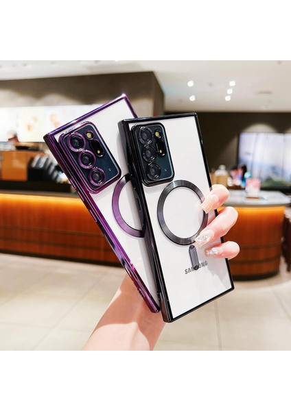 Samsung Galaxy Note 20 Ultra Kılıf Kamera Lens Korumalı Renkli Magsafe Şeffaf Silikon Derin Mor fiyatları