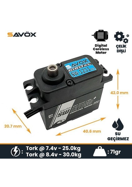 SW-1211SG-BE Black Edition With Soft Start Digital Servo Coreless Motor High Voltage Su Geçirmez Metal Dişli