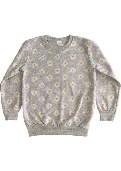 Kız Çocuk Iki Iplik Pamuklu Şardonlu Gri Papatya Desenli Uzun Kollu Pijama Takımı fiyatları