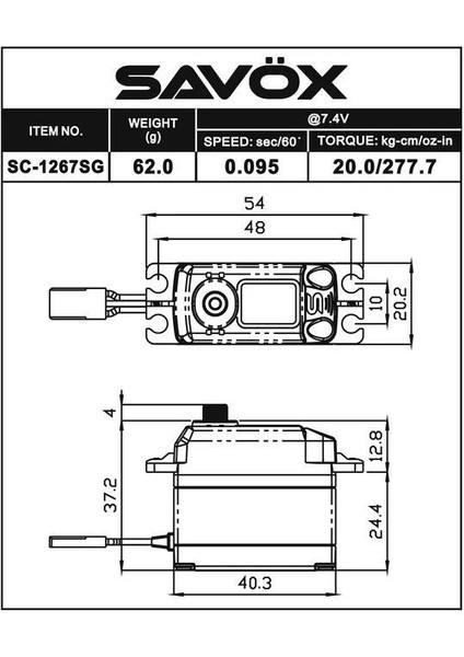 SC-1267SG-BE Black Edition Digital Servo With Soft Start Coreless Motor High Voltage Çelik Dişli