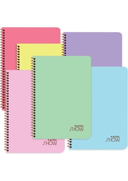 Pastel Show Pp Kapak Spiralli Defter A4 72 Yp. Kareli - 4'lü Paket