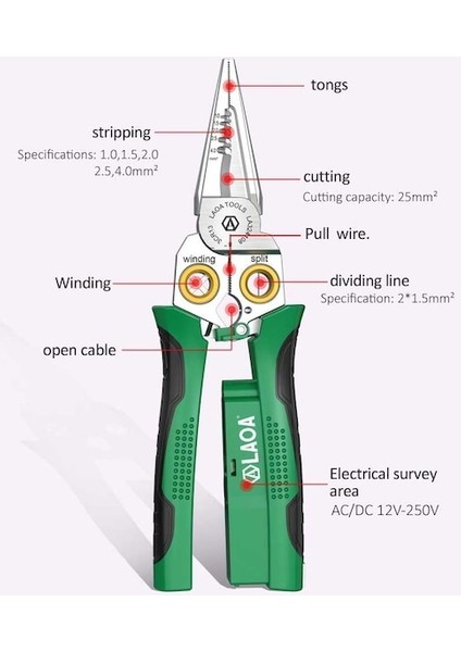 Laoa 8'i 1 Arada Elektriksel Ölçüm Fonksiyonlu Tel Pense (Yurt Dışından) fırsatları
