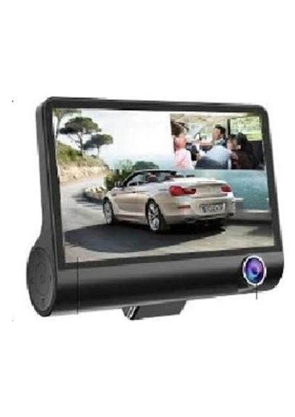 4 Inç 1080P Hd 3 Kameralı Araba Kayıt Cihazı Dvr'ı G-Sensör Video Kaydedici Dvr Dikiz Aynası Kamera
