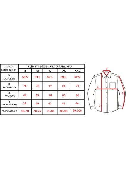 Slim Fit Dar Kesim Düz Erkek Pamuk Gömlek