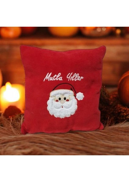 Dekoratif Kırmızı 40X40 Noel Baba Yılbaşı Yastık Yılbaşı Hediye Yastığı Sevgiliye Hediye fırsatları