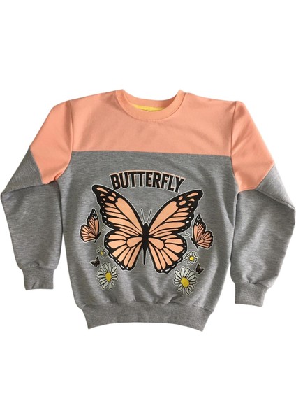 Kız Çocuk Şardonlu Turuncu Butterfly Kelebek Desenli Yanları Şeritli Uzun Kollu Pijama Takımı fiyatları