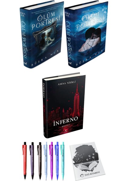 Ölüm Portresi 2li Set (Ciltli) ve Inferno Kanto 1 (Ciltli) Asena Nişikli