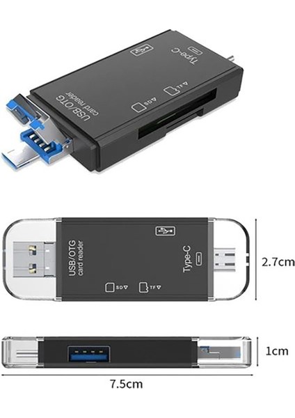 Kart Okuyucu Type-C Micro USB Otg Sd Kart/micro Sd Kart Çok Fonksiyonlu Çevirici