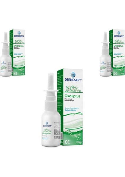 Okaliptuslu Deniz Suyu Burun Açıcı Sprey Okaliptus Sprey 3 Lü