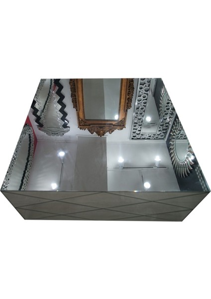 Gri Kca Aynalı Sehpa