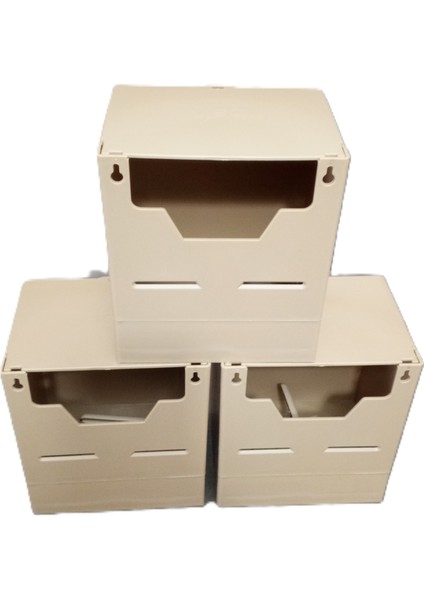 Finch Plastik Yuvalik 9,5 x 14 x 13 ( Kahve V Agiz ) 3 Adet