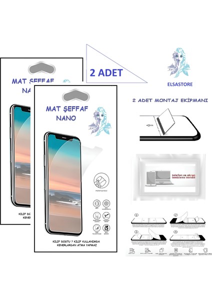 One Plus 6 Nano Ekran Koruyucu 2 Adet Ultra İnce Esnek Mat Şeffaf